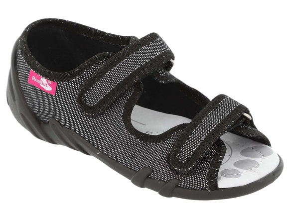 Kapcie dziecięce tekstylne sandałki na rzepy