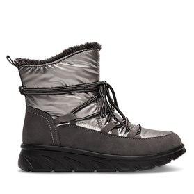 Botki zimowe damskie śniegowce sznurowane z zamkiem