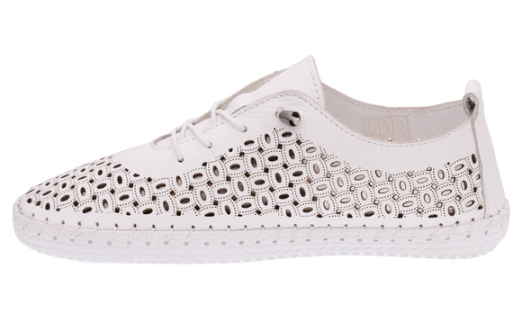 Obuwie damskie sportowe półbuty ażurowe skórzane Barefoot