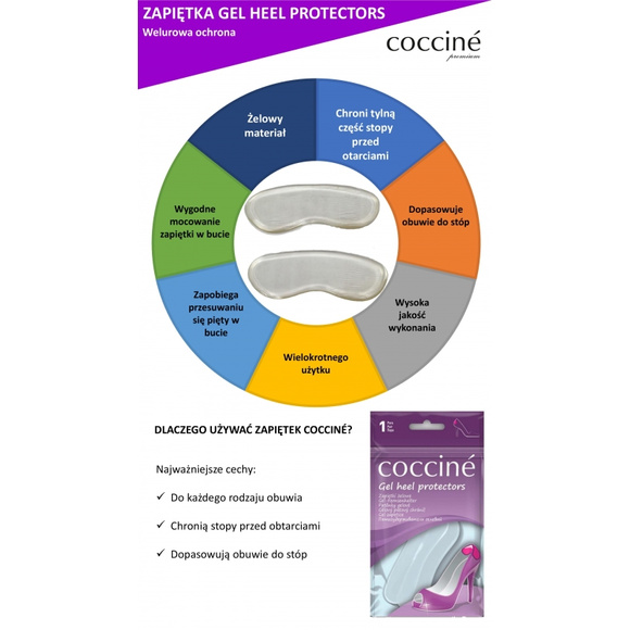 COCCINE Zapiętki żelowe samoprzylepne rozmiar S/M