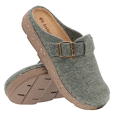 Kapcie damskie wygodne obuwie domowe Filc z klamrą