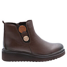 Botki skórzane zimowe niskie damskie na suwak