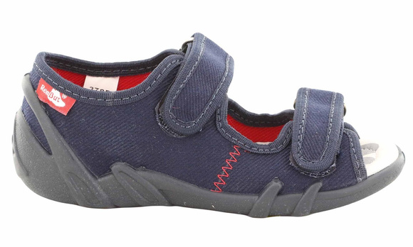 Kapcie dziecięce tekstylne sandałki na rzepy