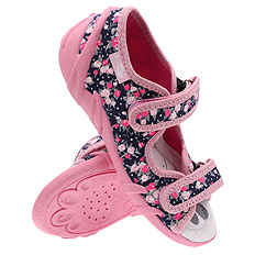 Kapcie dziecięce tekstylne sandałki na rzepy