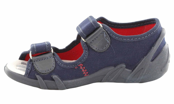 Kapcie dziecięce tekstylne sandałki na rzepy