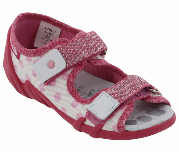 Kapcie dziecięce tekstylne sandałki na rzepy