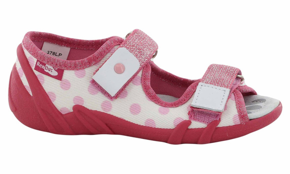 Kapcie dziecięce tekstylne sandałki na rzepy