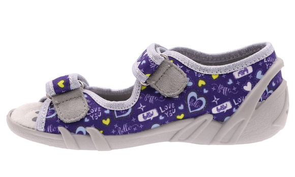 Kapcie dziecięce tekstylne sandałki na rzepy