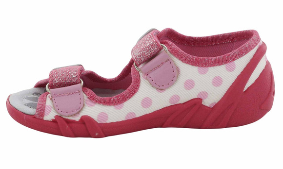 Kapcie dziecięce tekstylne sandałki na rzepy