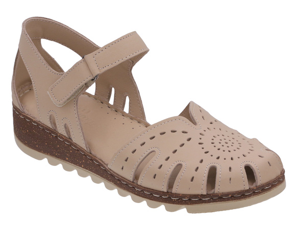 Sandały damskie profilaktyczne pełne na rzep