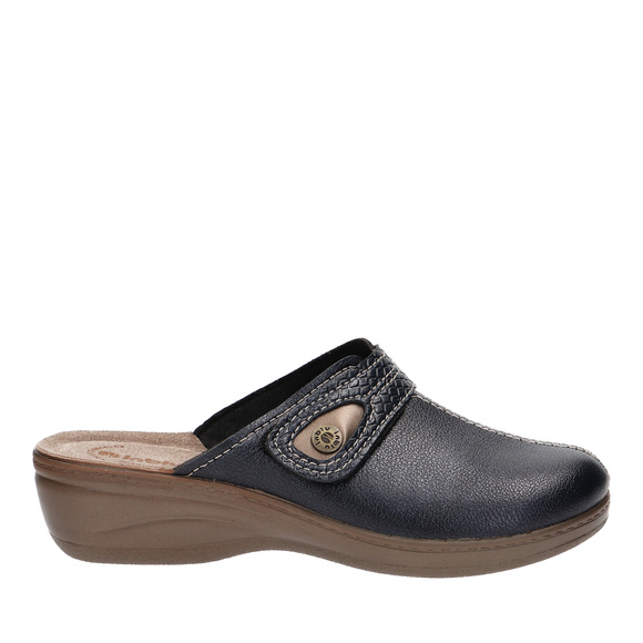 Obuwie domowe damskie wysokie klapki na rzep