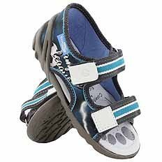 Kapcie dziecięce tekstylne sandałki na rzepy