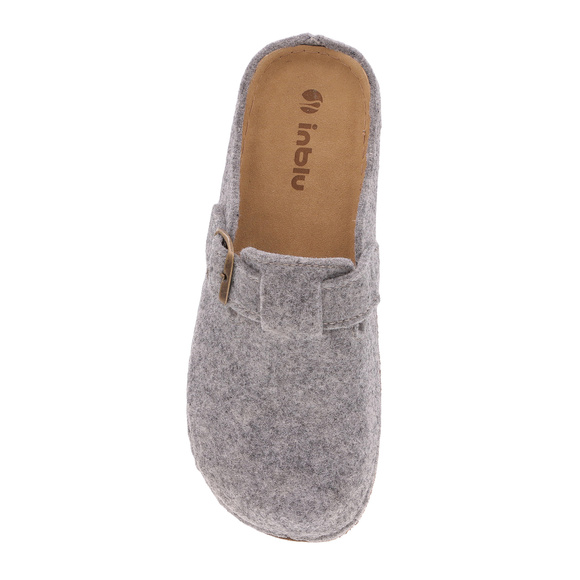 Kapcie damskie wygodne obuwie domowe Filc z klamrą