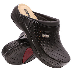 Klapki medyczne damskie wysokie profilaktyczne z paskiem