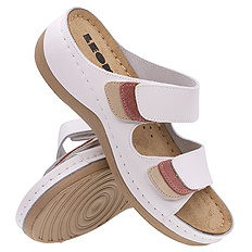 Klapki damskie casual profilaktyczne na rzepy