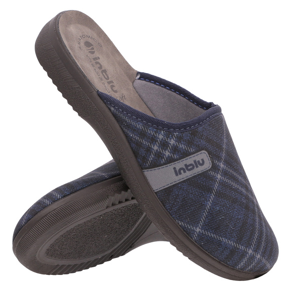 Kapcie męskie w kratę obuwie domowe