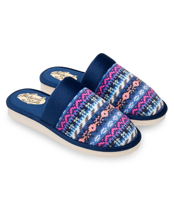 Kapcie damskie obuwie domowe wzór norweski