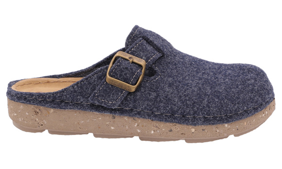 Kapcie damskie wygodne obuwie domowe Filc z klamrą