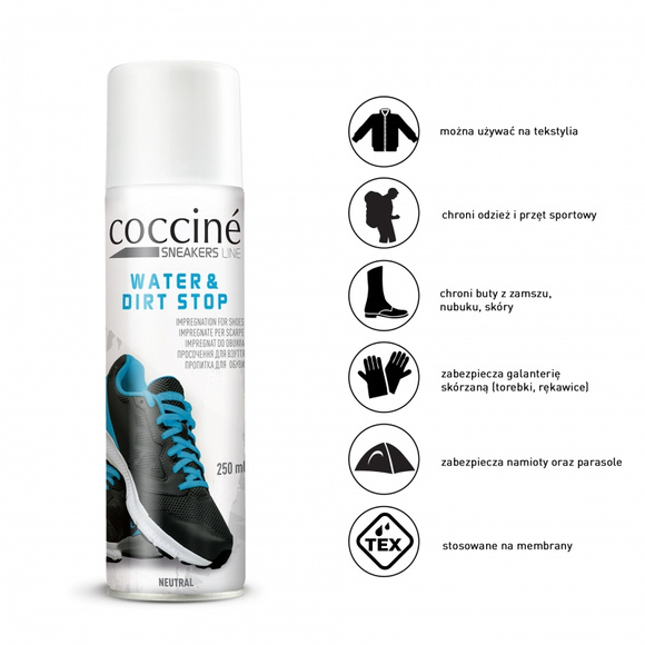COCCINE WATER&DIRT STOP Impregnat do obuwia sneakers w spray-u 250 ml