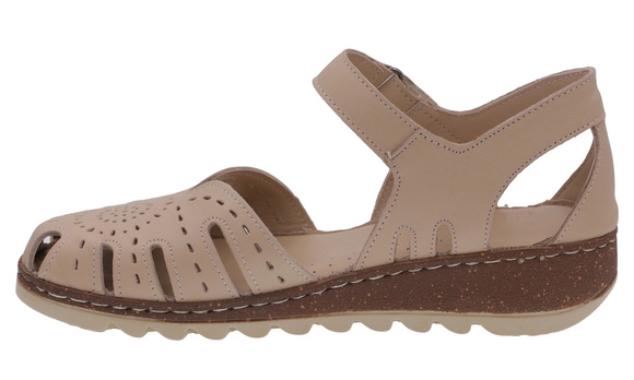 Sandały damskie profilaktyczne pełne na rzep