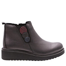 Botki skórzane zimowe niskie damskie na suwak