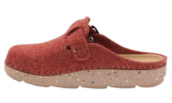 Kapcie damskie wygodne obuwie domowe Filc z klamrą