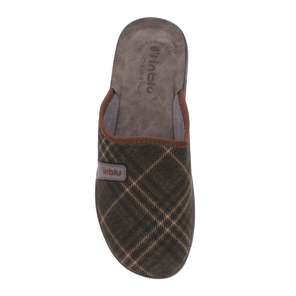 Kapcie męskie w kratę obuwie domowe