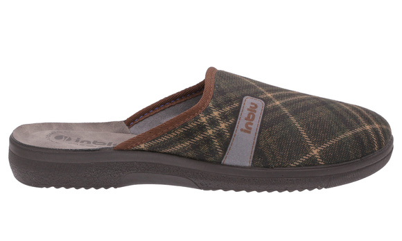 Kapcie męskie w kratę obuwie domowe