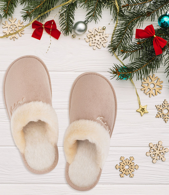 Kapcie damskie obuwie domowe ocieplane