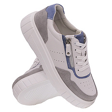 Obuwie damskie sneakersy na platformie z suwakiem