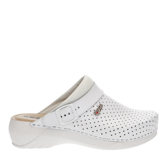 Klapki medyczne damskie wysokie profilaktyczne z paskiem