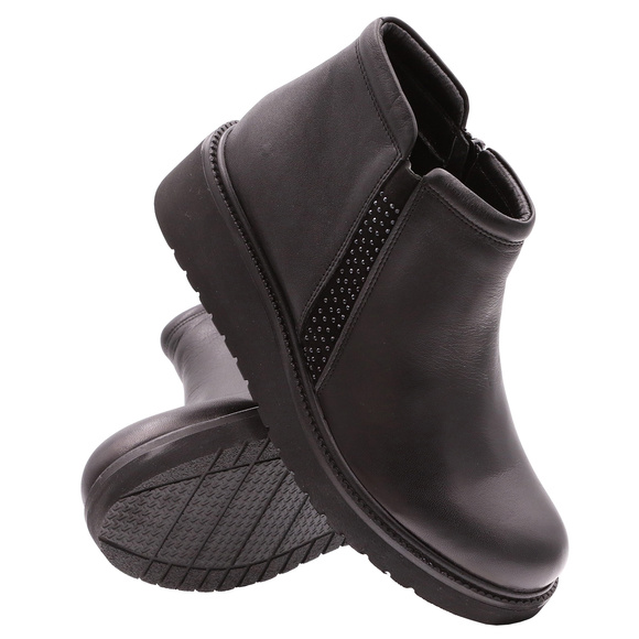 Botki zimowe niskie damskie na suwak