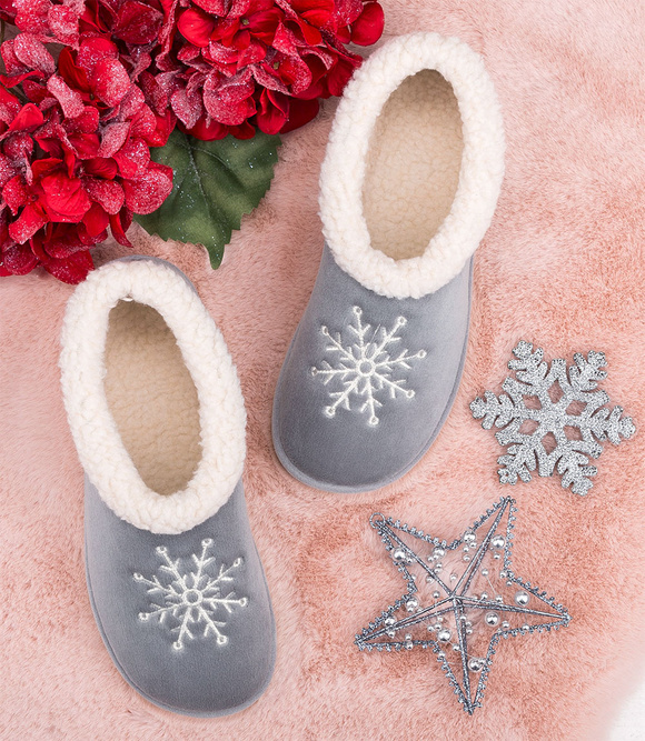 Kapcie damskie obuwie domowe ocieplane bambosze