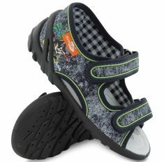 Kapcie dziecięce tekstylne sandałki na rzepy