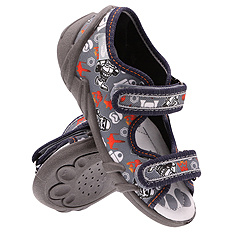 Kapcie dziecięce tekstylne sandałki na rzepy